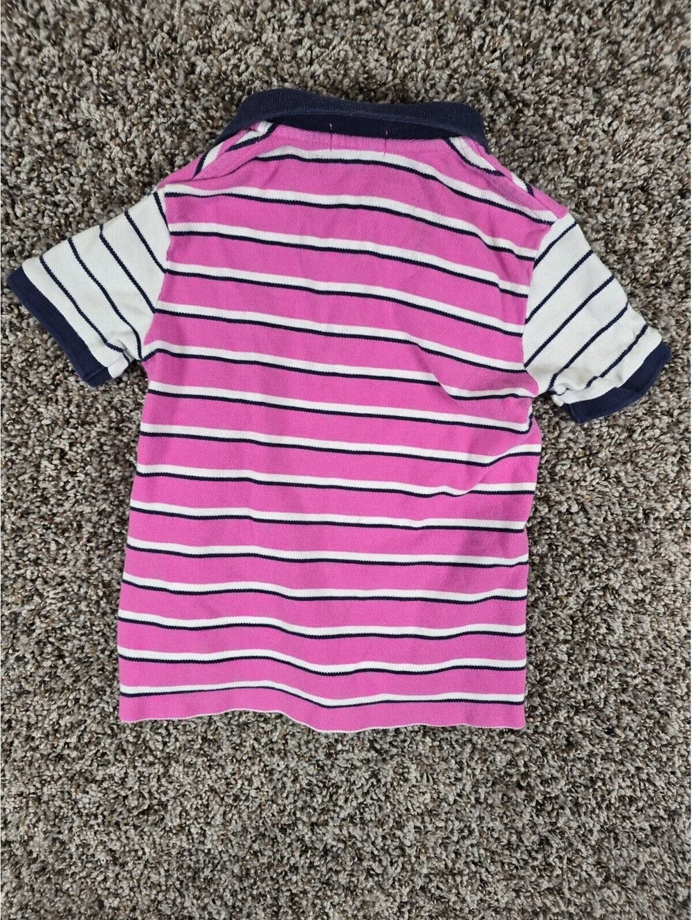Polo Ralph Lauren Boy’s Sz 4T Big Pony Crest Stripe Polo Shirt Pink & Black